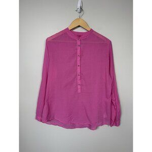 Fresh Produce Women Blouse XL Tissue Cotton Collarless Lightweight Beach NWT